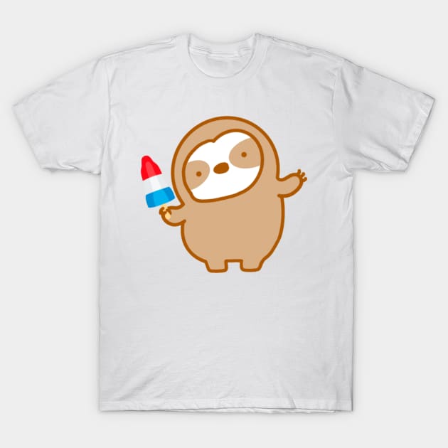 Patriotic Fourth of July Popsicle Sloth T-Shirt by theslothinme